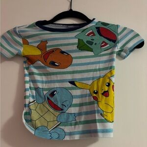 Kids Pokemon Character Stripe Tee - Blue/Yellow